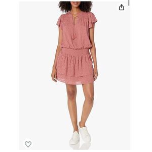 PAIGE Cristina Dress Elastic Smocking Dropped Waist Flirty Tiered Skirt